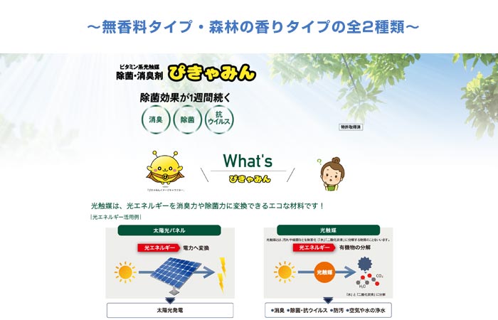 〜無香料タイプ・森林の香りタイプの全2種類〜